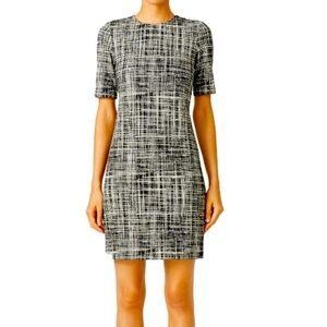 $295 NWT Theory RIJIK B 2 Black White Crosshatch Jacquard Dress sz 00 / P / XS
